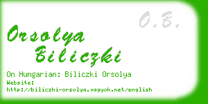 orsolya biliczki business card